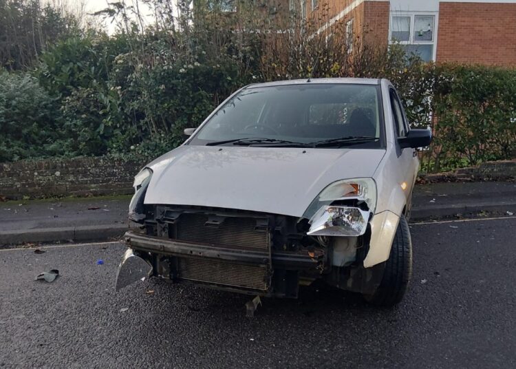 Drink driver crashes and dumps car in middle of road