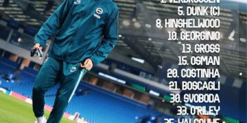 Dunk and Hinshelwood back for Brighton and Hove Albion